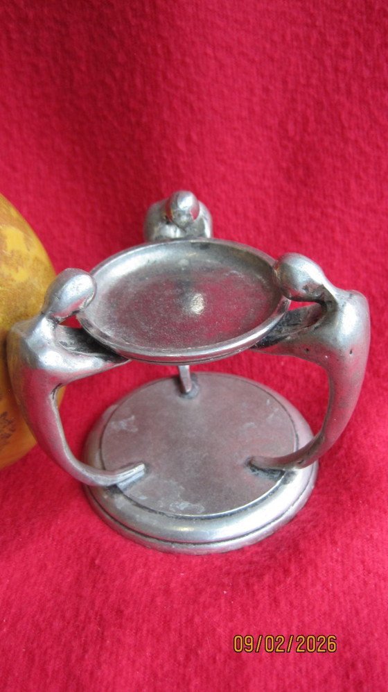 Image 1 of Grande uovo di diaspro oceanico con supporto