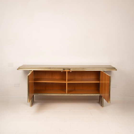 Sideboard aus Pergament und Missoni-Stoff von Angelo Mazzola für Salpol, 1980 – Martin, Wood, Metal (photo 12 of 26)