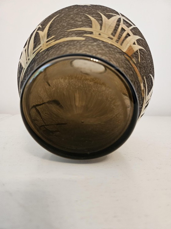 Vaso in vetro inciso dorato di Alfred Taube, Germania, anni '60 – Vasi, Gold (photo 11 of 11)