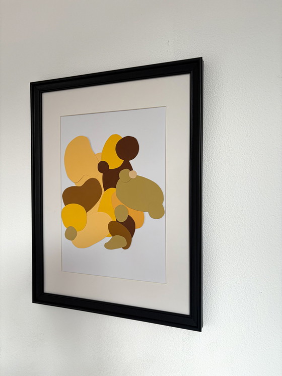 Image 1 of Maria Cascade – Waterval — “Golden Stillness” (Abstract Paper Relief, 2026)