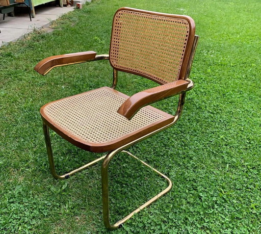 Mid-Century Modern Italian Marcel Breuer B64 Cesca Chair, 70s