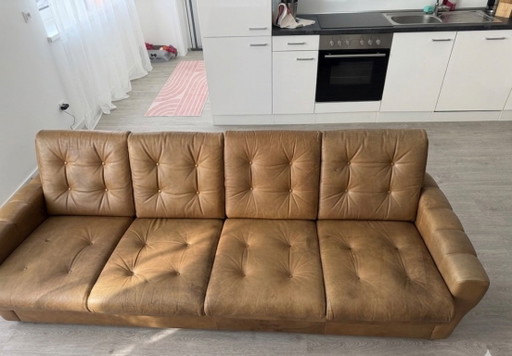Design-Klassiker : Vintage 70er Jahre Ledersofa 