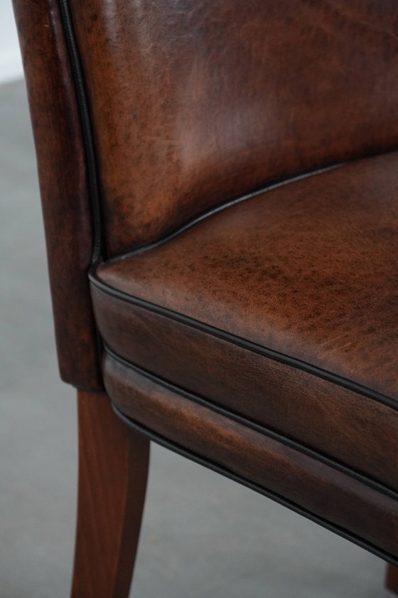 Image 1 of 2 sedie da pranzo in pelle di pecora con carattere e bellissimi colori caldi