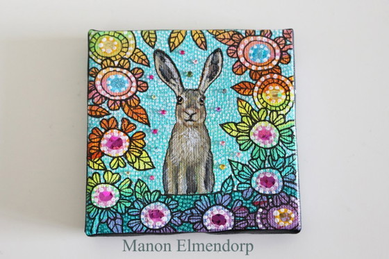 Image 1 of Unique Hand-painted Painting incl. Donkey Hare
