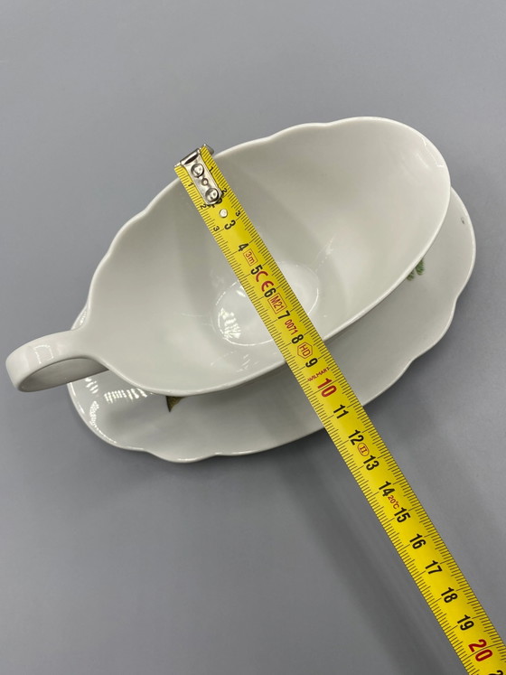 Jaren 80 L'Hirondelle Porseleinen Sauskom met Visdecor – Decoratieve objecten, Porcelain (photo 10 of 10)