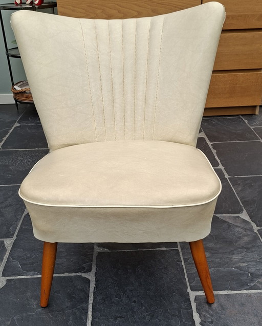 Cocktail-Sessel, cremefarben, 1950er Jahre