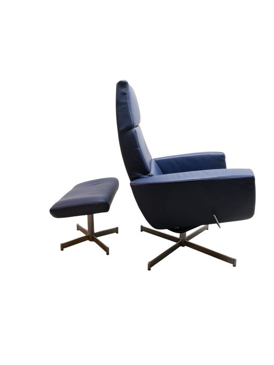Image 1 of Leren relax fauteuil met voetenbank