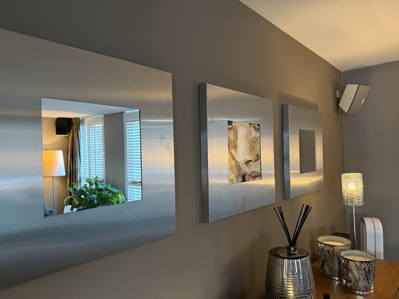 Image 1 of Set di 3 specchi da parete originali Blomus in acciaio inox.