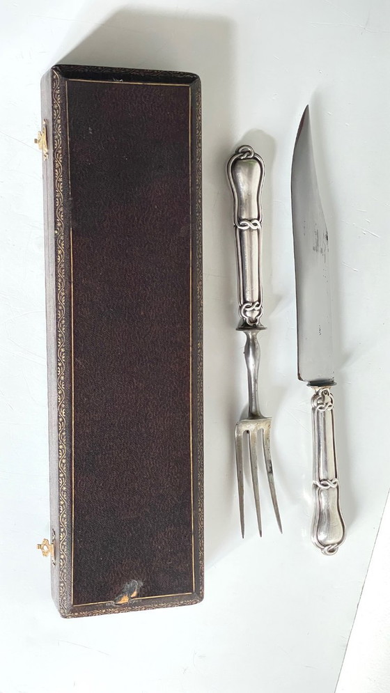 Image 1 of COUVERTS à Viande Argent et Métal argenté PARIS France