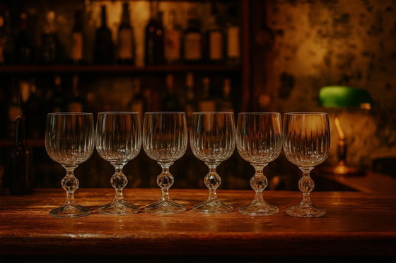 Image 1 of Calici da vino vintage in cristallo di Boemia, set da 6