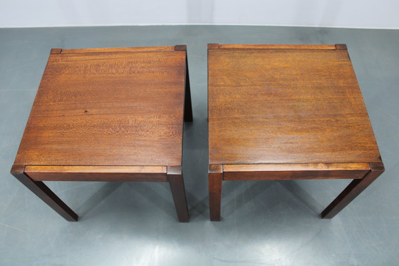 Image 1 of 1960s Set of Two Square Side/Coffee Wooden Tables, Denmark