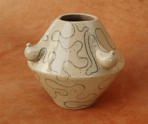 Erotisch keramiek, kunstenaarsvaas, gesigneerd, erotic ceramics, artist vase