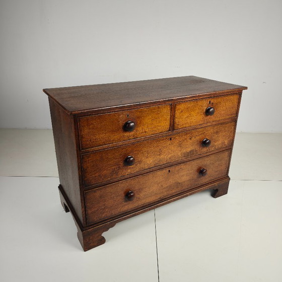 Image 1 of Victorian oak chest of drawers, circa 1860-1880.