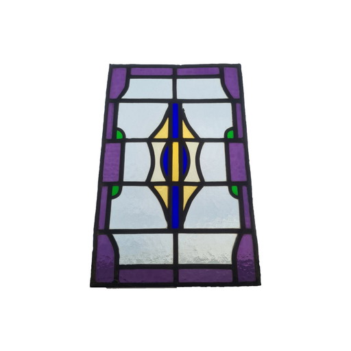 Dutch Art Deco Stained Glass Window, 1920s/30s