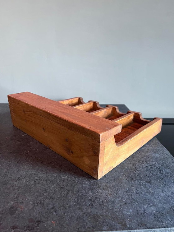 Image 1 of Handcrafted Solid Mahogany Cutlery Box | Artisan Wooden Flatware Storage | Luxury Dining Organizer | Free Shipping