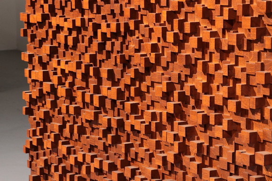 Image 1 of Zeitgenössisches Paar brutalistischer Sideboards aus Massivholz