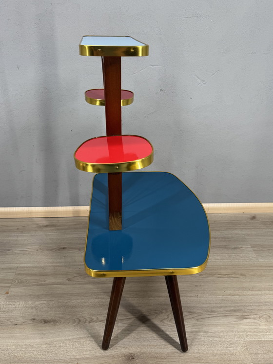 Image 1 of Vintage Formica Mid-Century Plantentafel met Space Age vibes