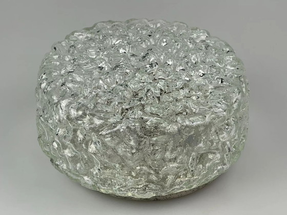 Image 1 of Lampada da soffitto anni &#39;60-&#39;70 Glashütte Limburg Germania Plafoniere in vetro e metallo
