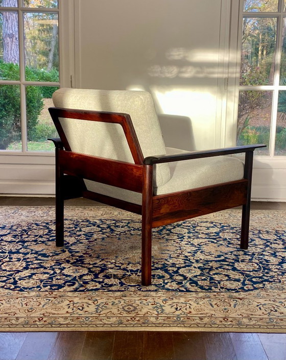 Image 1 of Fauteuil & Ottoman Hans Olsen – Vatne Møbler (Danemark, 1960s) Palissandre