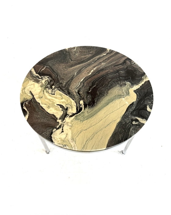 Image 1 of Chroom & marmer salontafel ‘70