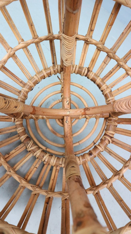 Image 1 of Pouf, jardinière, tabouret ou table d'appoint en rotin vintage des années 1960 par Dirk van Sliedrecht