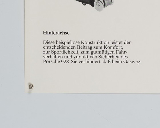 Porsche 928 Hinterachse – Originele vintage Porsche-poster uit de jaren 70 – Mid-Century Modern – 76x102 cm (photo 8 of 8)