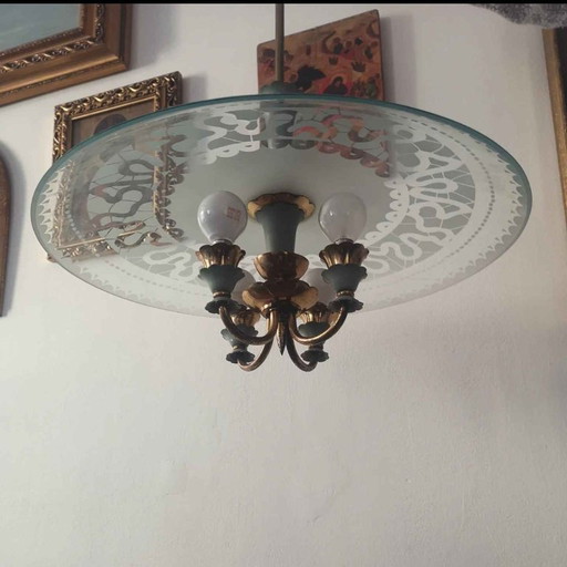 Attrib Pietro Chiesa pendant lamp 1940'