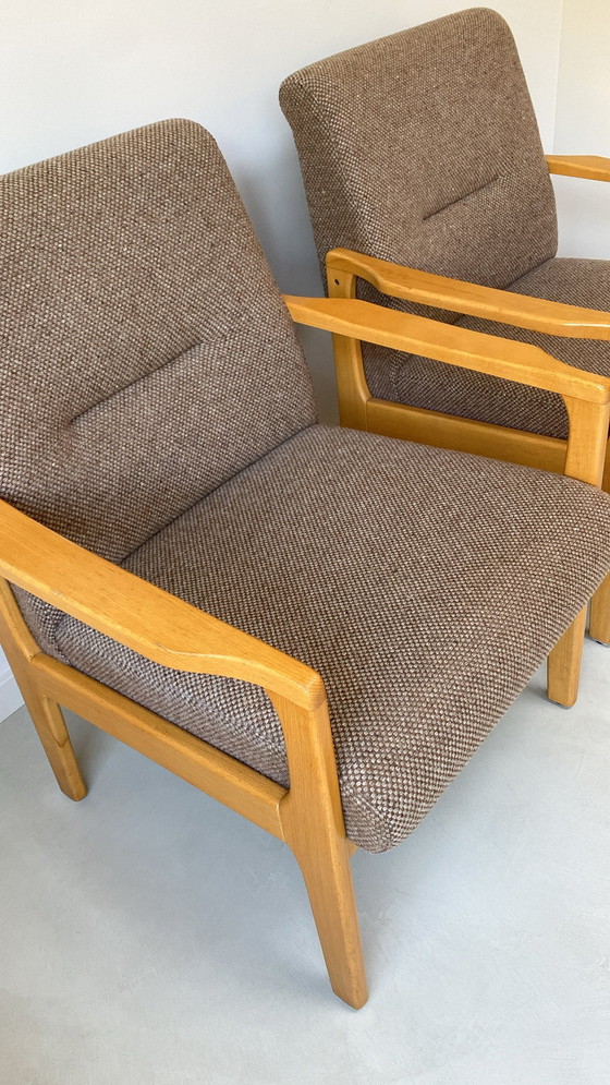 Image 1 of Vintage Wooden Sitting Area 3 Seater Sofa and 2 Armchairs