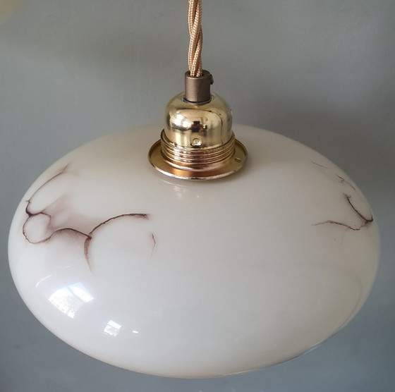 Set di 2 Lampade a Sospensione Vintage in Opalina Marmorizzata – Metal (photo 9 of 22)