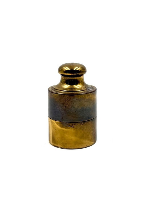 Briquet de table en laiton, en forme de poids, Mauro Manetti, Italie, 1970
