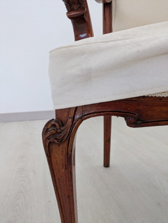 Image 1 of Art Nouveau - Sessel (2) - Holz, Stoff