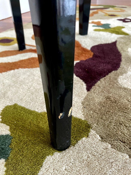 Image 1 of 6x Sillas originales “Side Chair Saarinen House” en madera y tapizado oscuro – diseño Eliel Saarinen. Fabricadas por Adelta