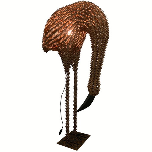 Lampe oiseau en bambou et rotin, 1960S