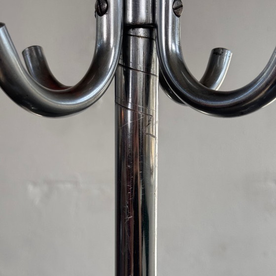 Image 1 of Bauhaus Style Chrome Coat Rack by Hynek Gottwald, 1940s