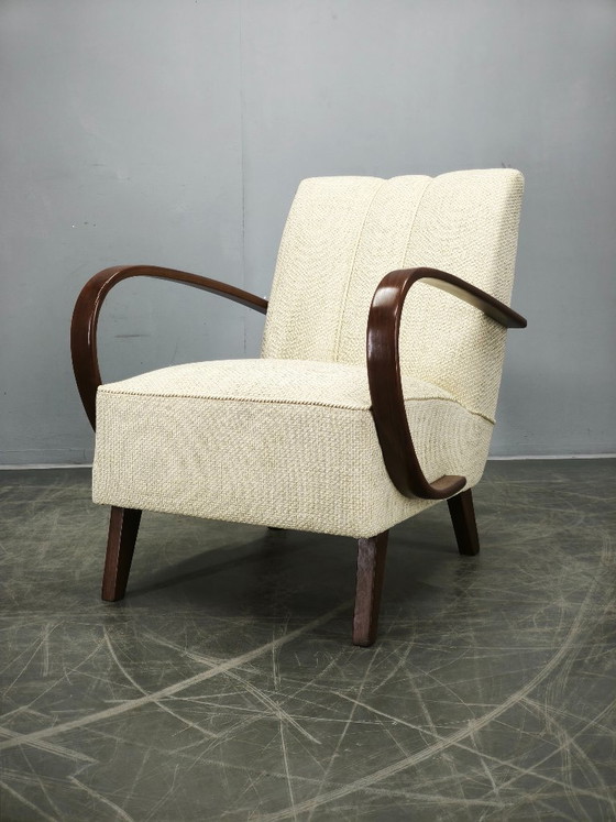Image 1 of Fauteuil Art Déco Jindřich Halabala en bois courbé, Tchécoslovaquie 1940