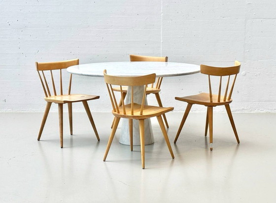 Image 1 of Round table in Carrara marble by Carlo Scarpa for Cattelan Italia, 1970s