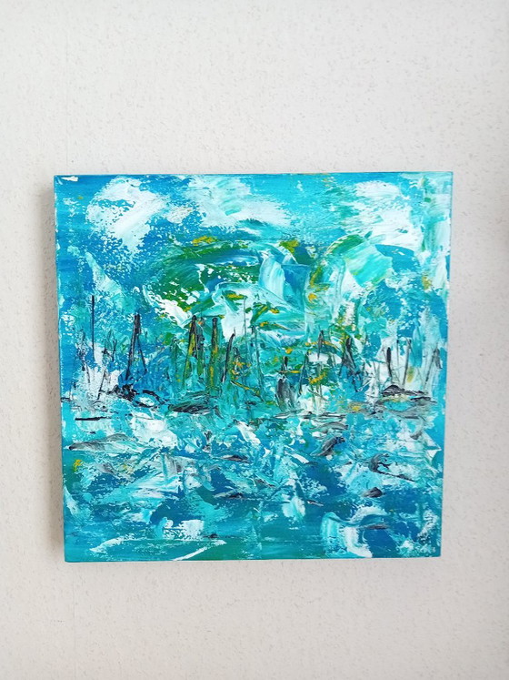 Abstract Painting `Sails` – Paintings & Drawings, Cotton (photo 7 of 7)