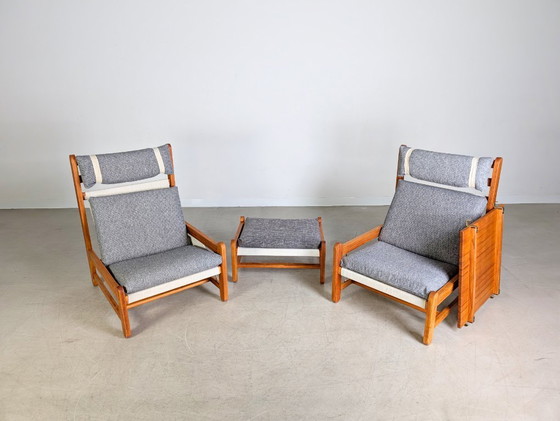 Image 1 of Divano originale Niels Eilersen Mid-Century con poltrona e poggiapiedi