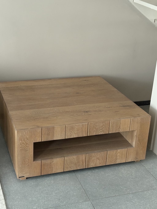 Solid oak coffee table