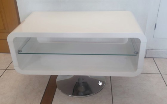 Image 1 of White lacquered side table