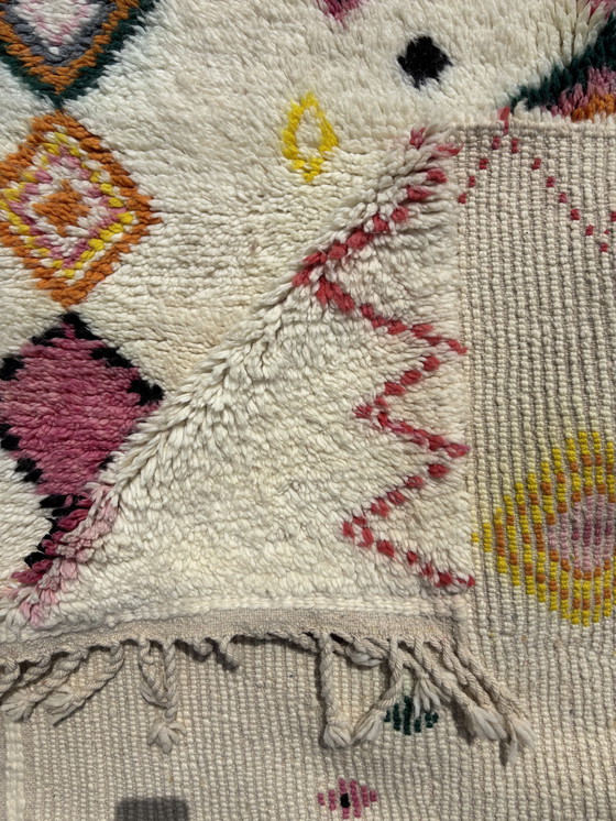Image 1 of Handgemaakt Marokkaans Mrirt Wollen Vloerkleed 190x220 cm - Kleurrijk Boheems Berber Design