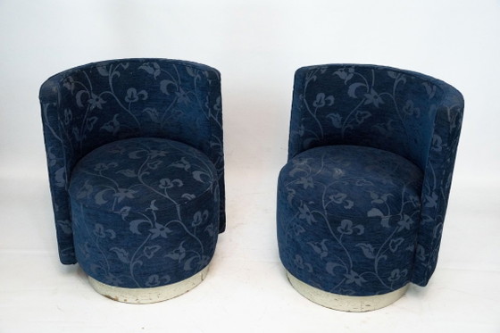 Image 1 of Pair of Art Deco-Style Occasional Armchairs, Italy, 1960s