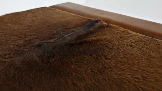 Image 1 of Lionel Jadot, Important Daybed in Cowhide, Leather and Oak. C.2010
