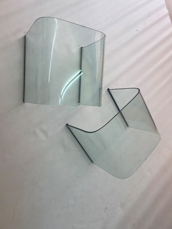 Par de mesitas auxiliares de cristal Fiam, Italia, década de 1980. – Mesas auxiliares, Glass (photo 5 of 6)