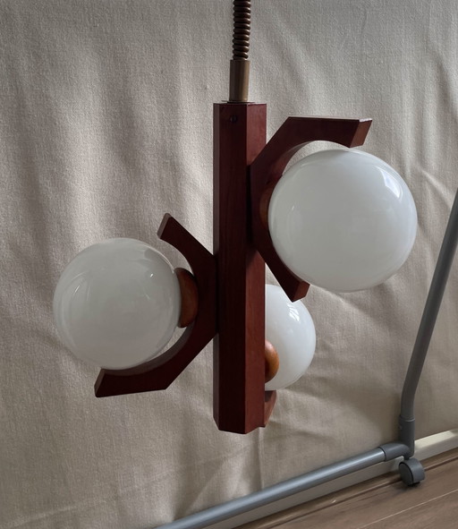 Lámpara colgante de madera vintage