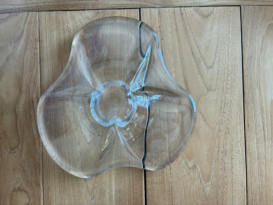 Image 1 of Vintage Mid-Century Crystal Freeform Bowl – Val Saint Lambert / Art Vannes Style