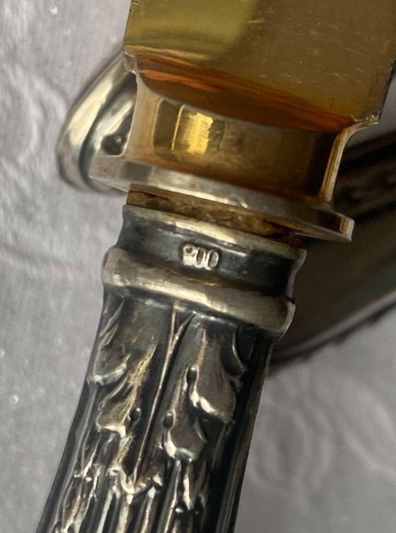 Image 1 of 8-delige serveer- en fruitbestekset – zilverkleurige handgrepen en vintage design