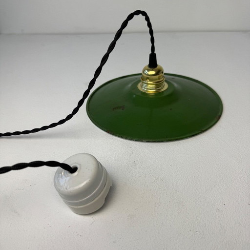 OLD GREEN ENAMELLED SUSPENSION 24 CM INDUSTRIAL
