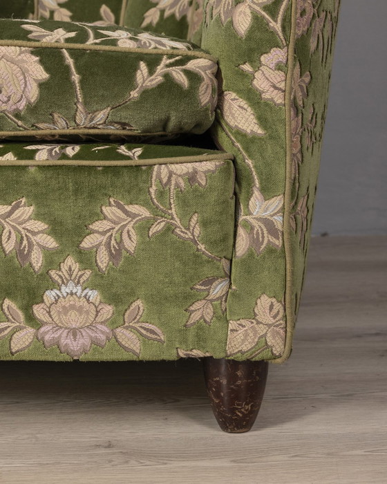 Image 1 of  Page 1 of 9 Paire de fauteuils vintage des années 1950 en tissu floral design italien