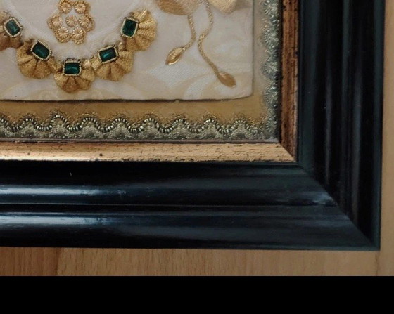 Image 1 of Votief plaquette, 3D vintage klooster handgemaakt door Benedetto Bonfigli, Religieuze volkskunst